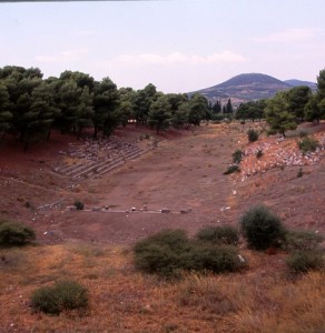 The ancient track at Delphi was once the site of the Panhellenic games.